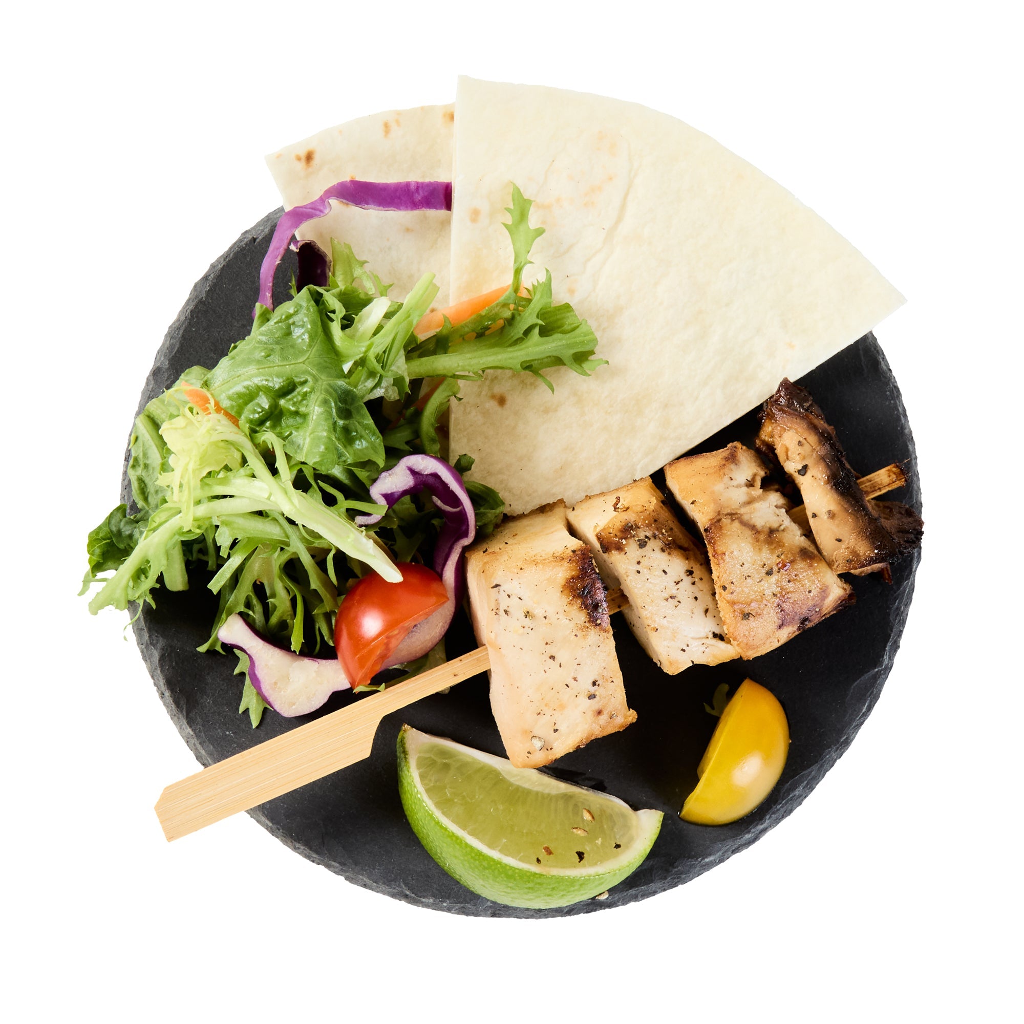 Stone Tek Round Black Slate Serving Plate - 6" x 6" - 10 count box