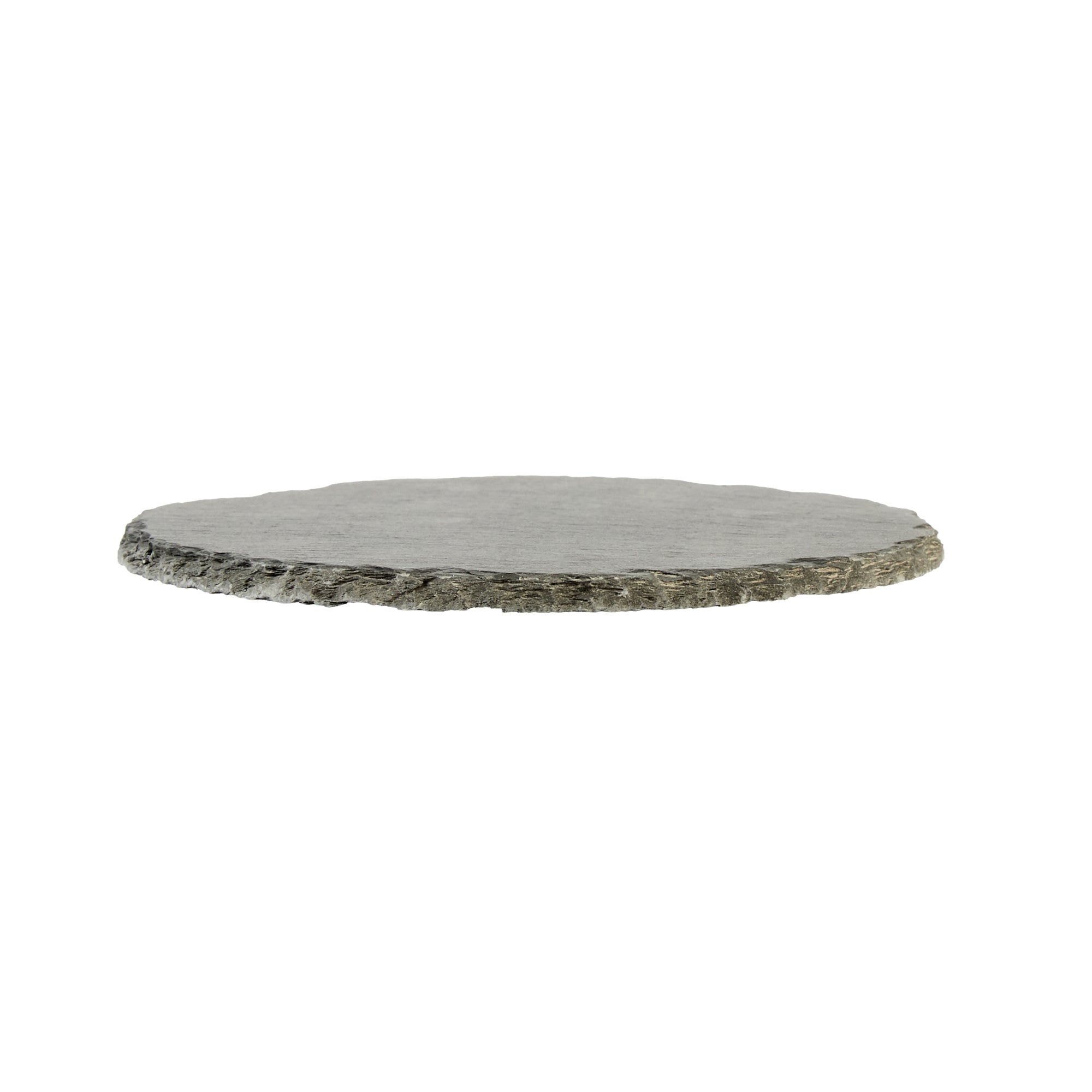 Stone Tek Round Black Slate Serving Plate - 6" x 6" - 10 count box