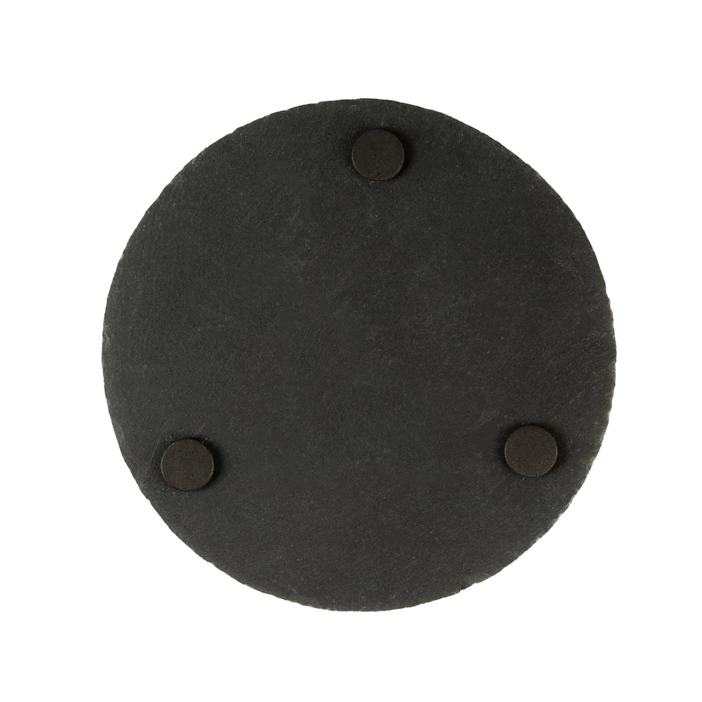 Stone Tek Round Black Slate Serving Plate - 6" x 6" - 10 count box