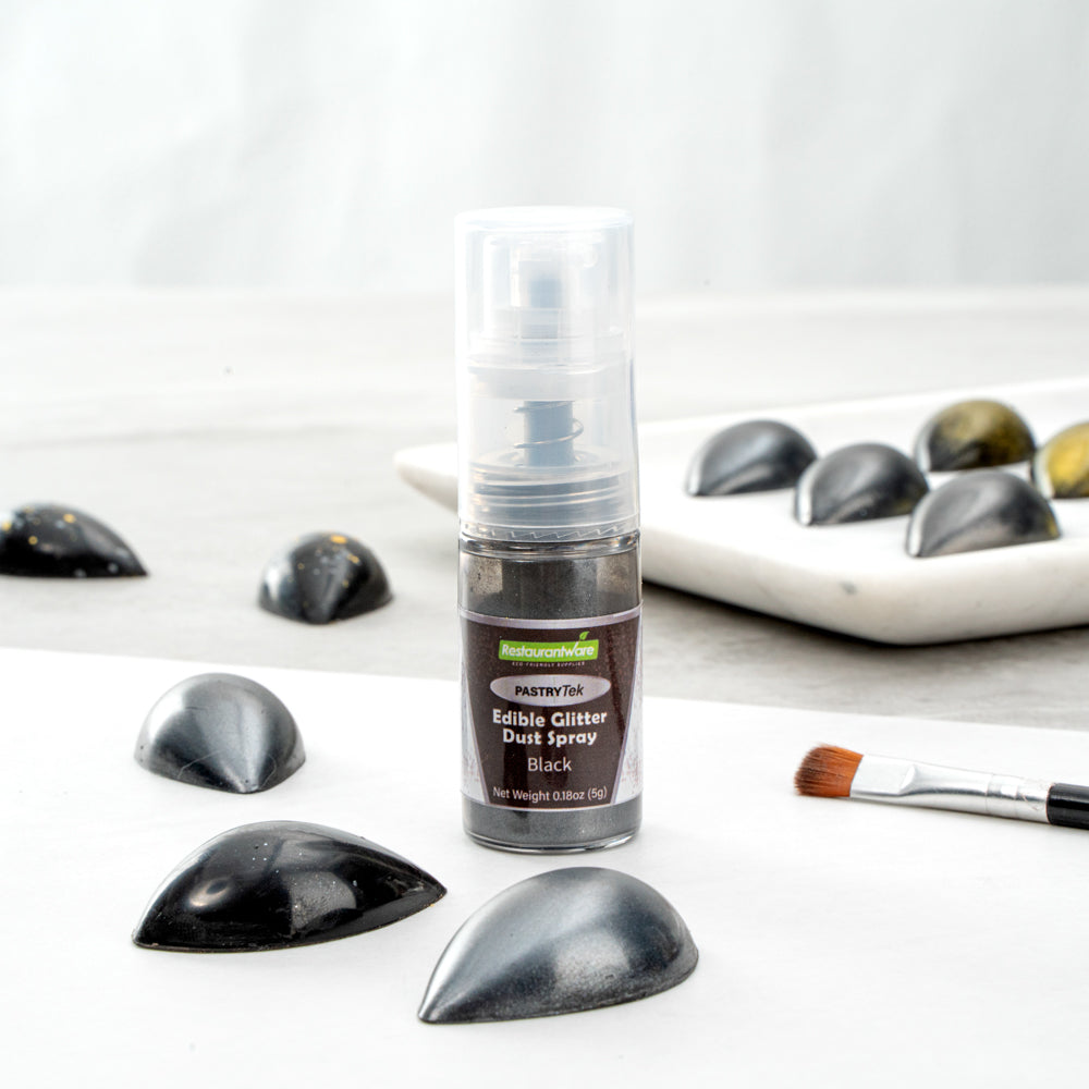 Pastry Tek 5g Black Edible Glitter Dust Spray - 1 count box