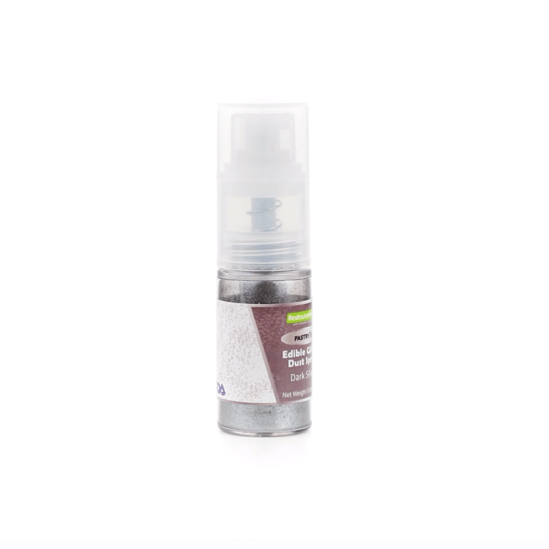 Pastry Tek 5g Dark Silver Edible Glitter Dust Spray - 1 count box