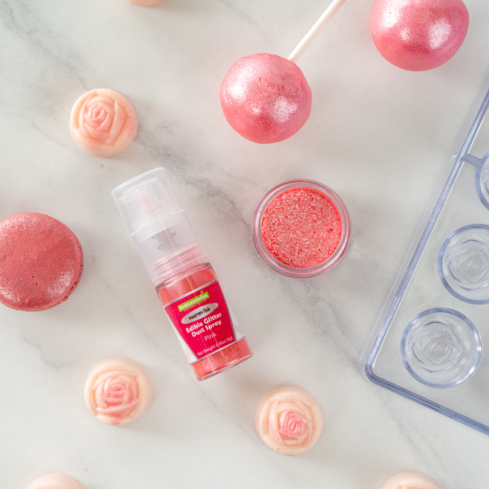 Pastry Tek 5g Pink Edible Glitter Dust Spray - 1 count box