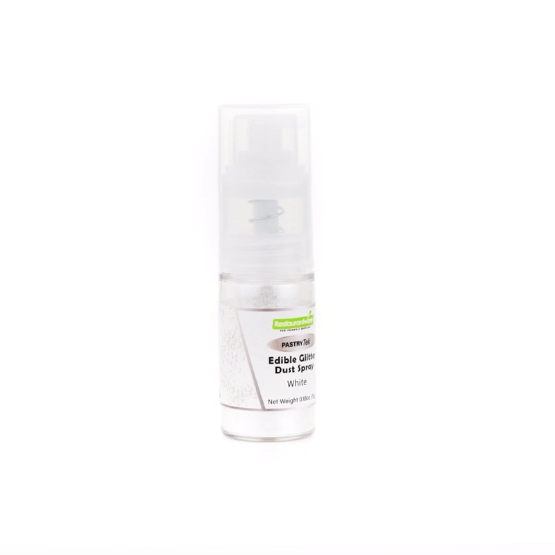 Pastry Tek 5g White Edible Glitter Dust Spray - 1 count box