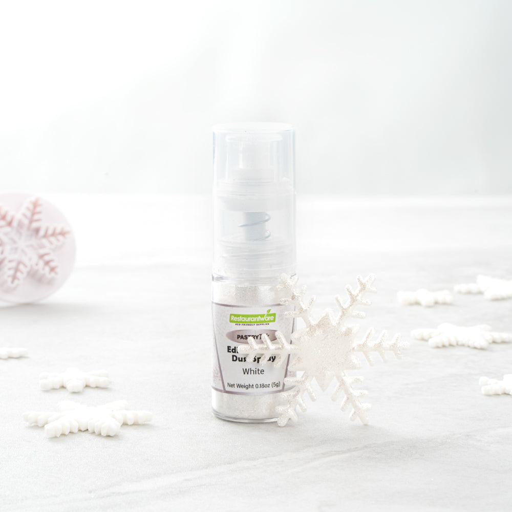 Pastry Tek 5g White Edible Glitter Dust Spray - 1 count box