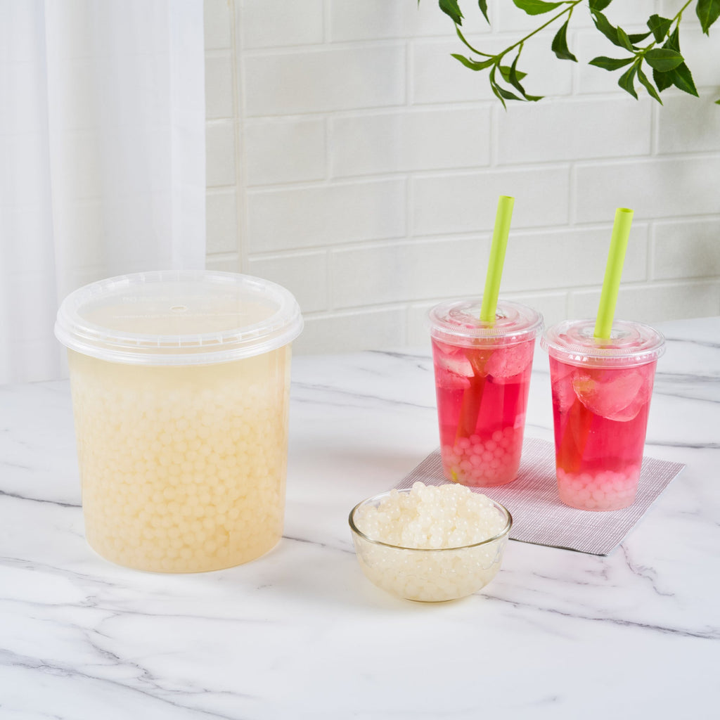 Tea Tek 7 lb Lychee Popping Boba - 4 count box
