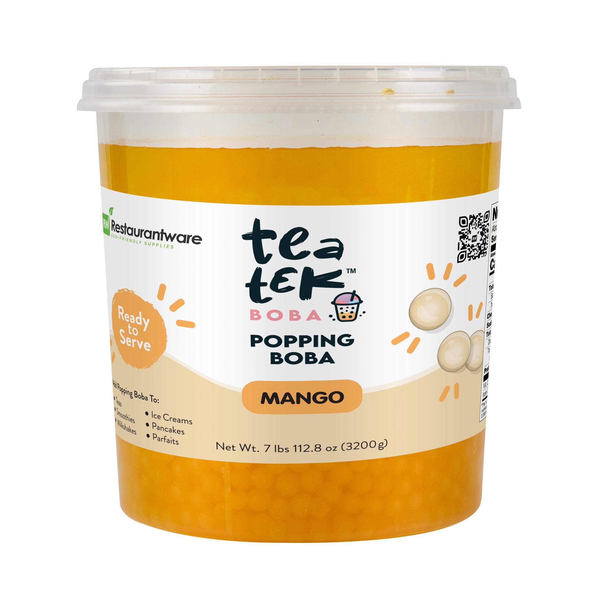 Tea Tek 7 lb Mango Popping Boba - 1 count box