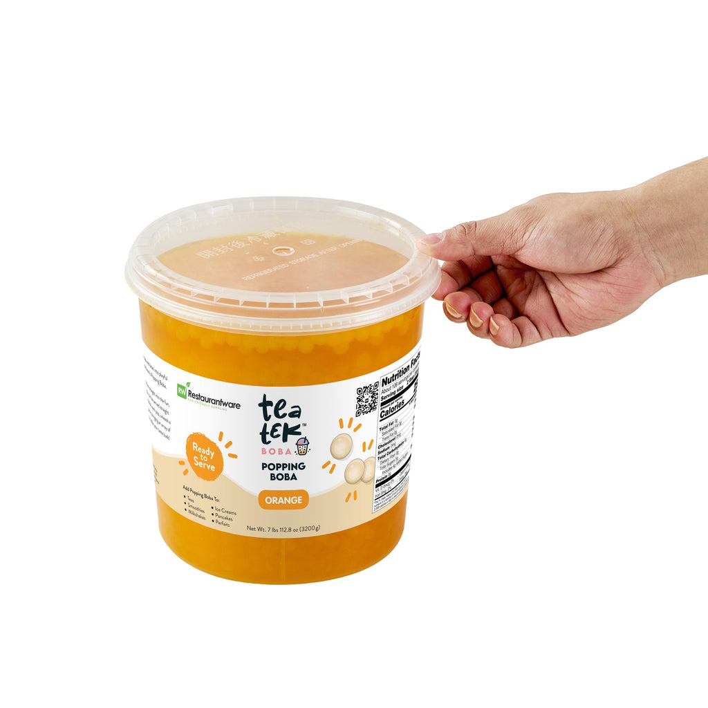 Tea Tek 7 lb Popping Boba - Orange - 1 count box