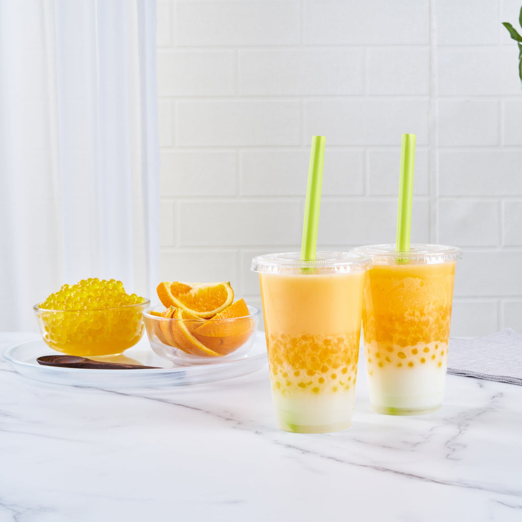 Tea Tek 7 lb Popping Boba - Orange - 4 count box