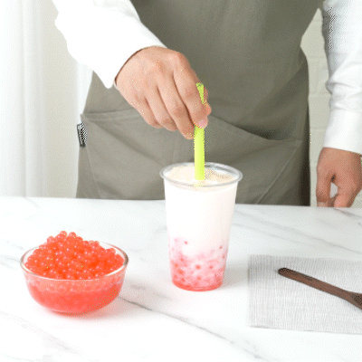 Tea Tek 7 lb Popping Boba - Strawberry - 4 count box