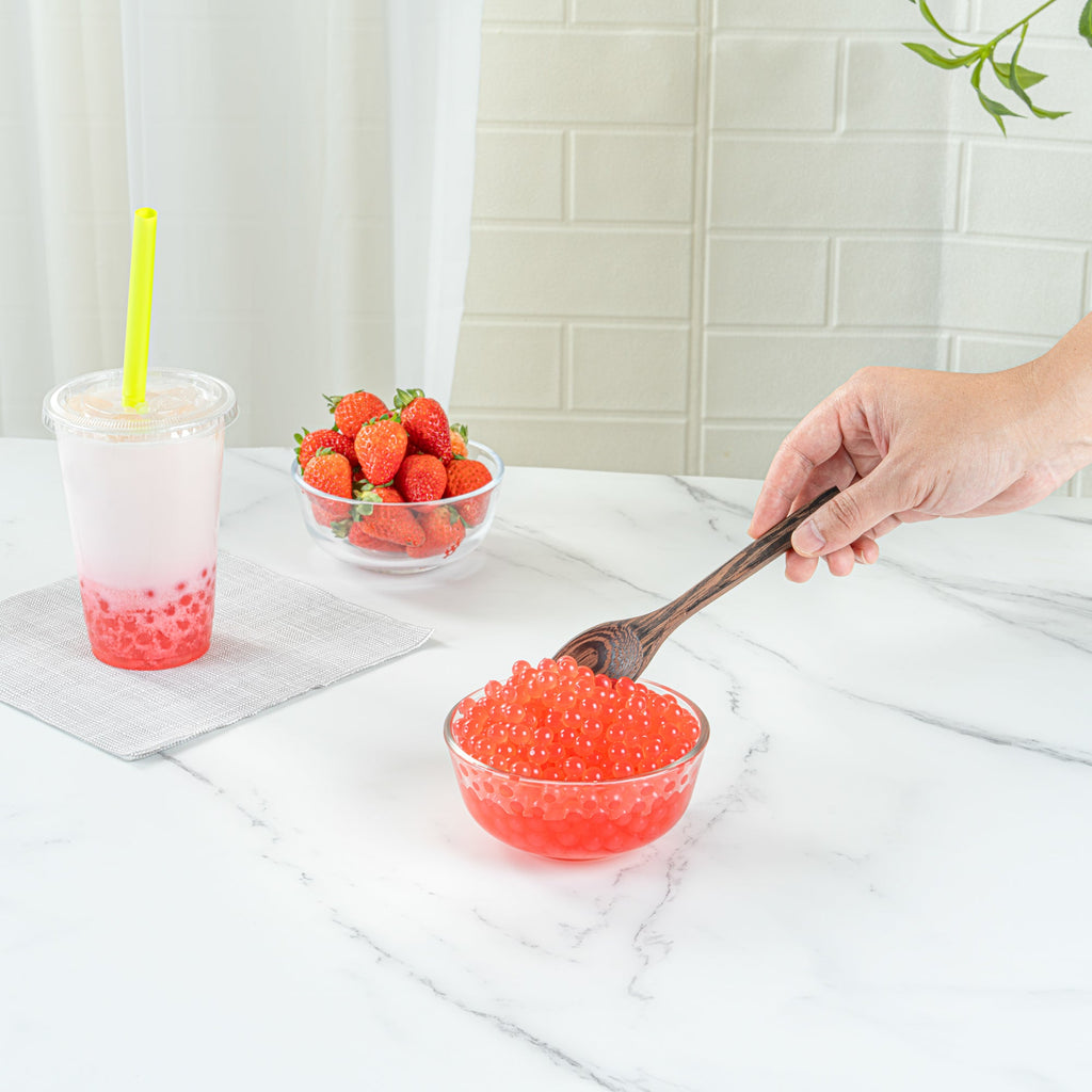 Tea Tek 7 lb Popping Boba - Strawberry - 4 count box