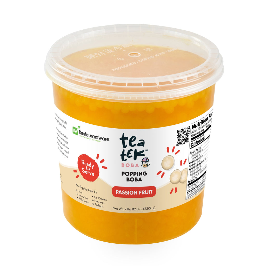 Tea Tek 7 lb Popping Boba - Passion Fruit - 1 count box