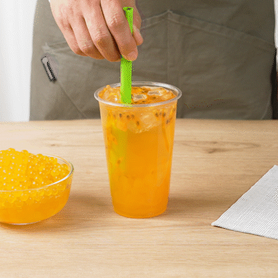 Tea Tek 7 lb Popping Boba - Passion Fruit - 1 count box