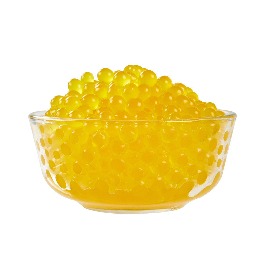 Tea Tek 7 lb Popping Boba - Passion Fruit - 4 count box
