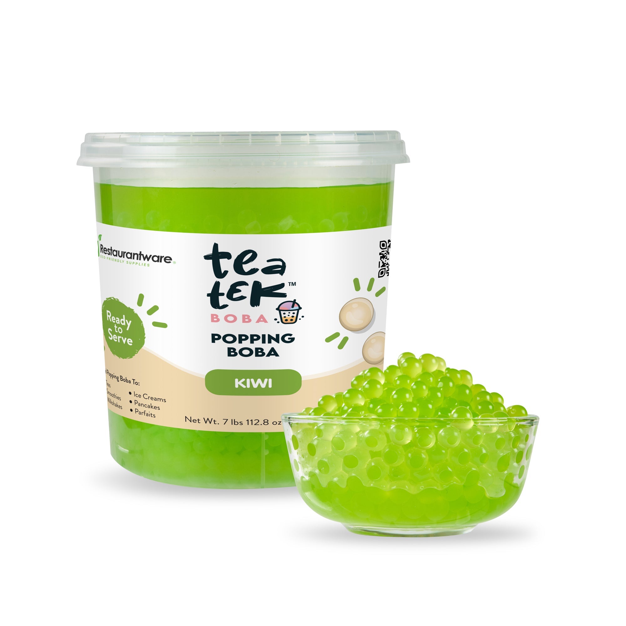 Tea Tek 7 lb Kiwi Popping Boba - 1 count box
