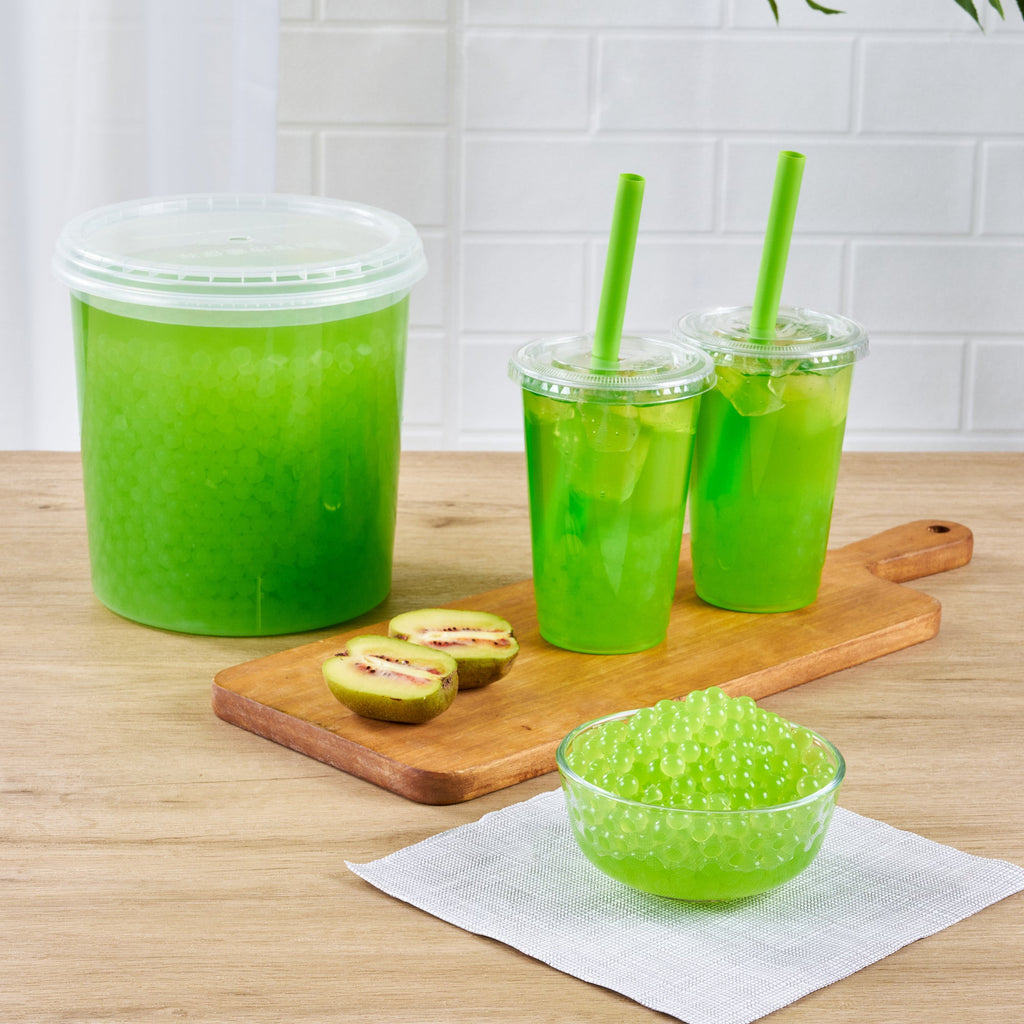 Tea Tek 7 lb Kiwi Popping Boba - 4 count box