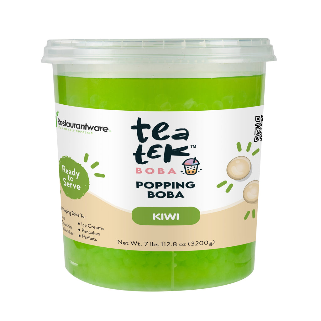 Tea Tek 7 lb Kiwi Popping Boba - 4 count box