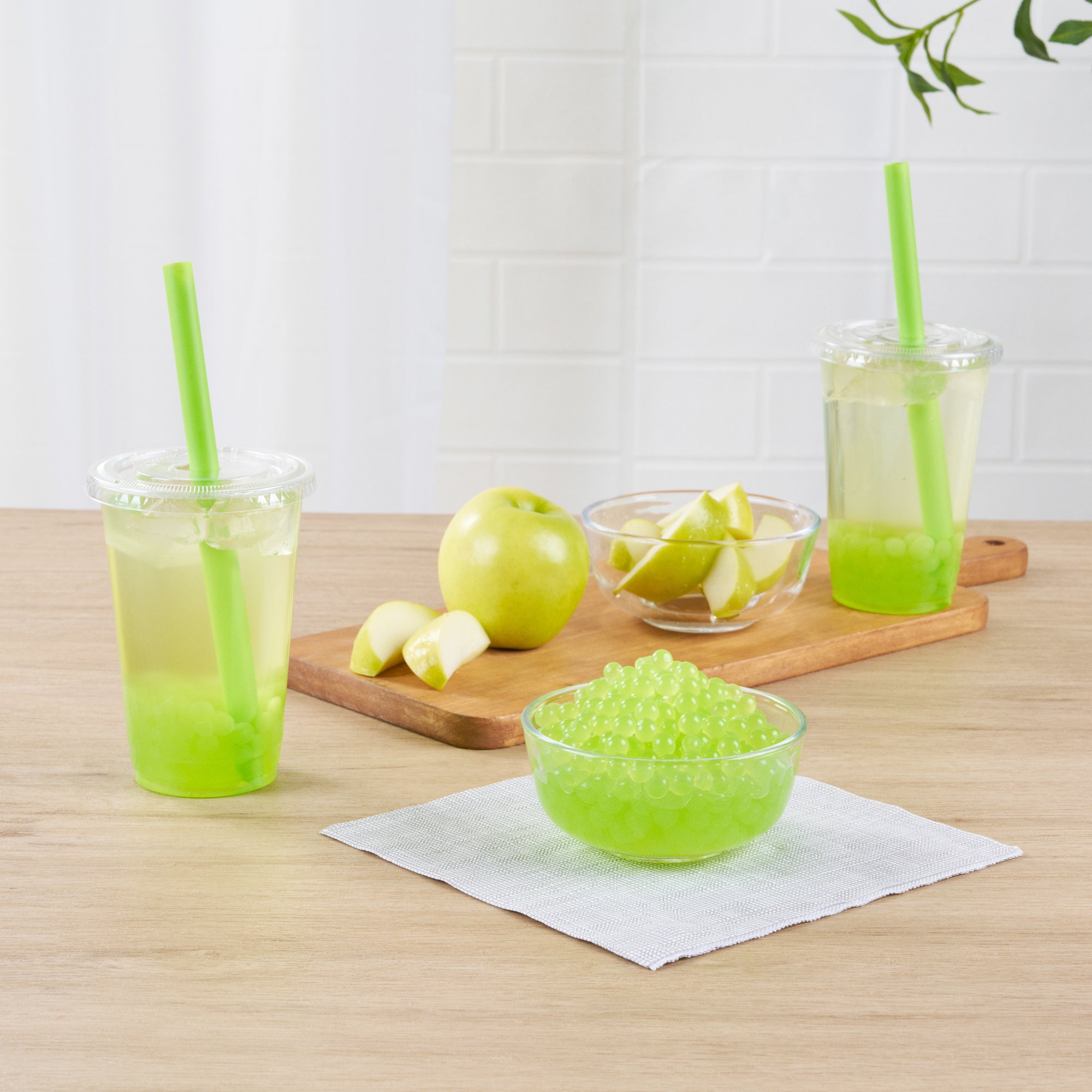 Tea Tek 7 lb Green Apple Popping Boba - 4 count box