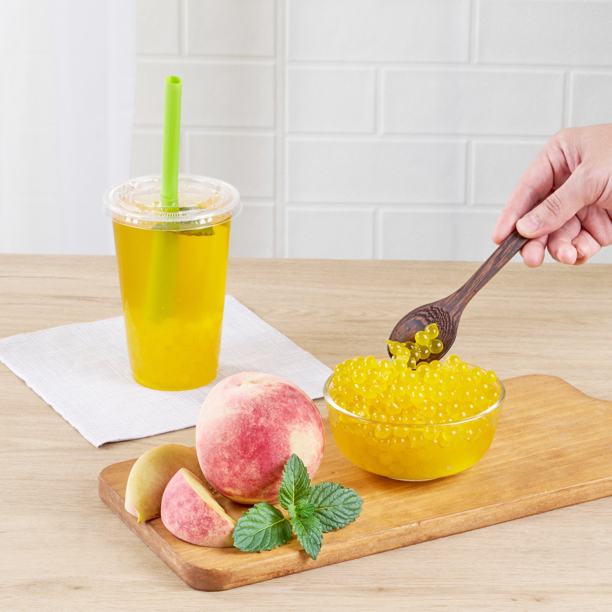 Tea Tek 7 lb Popping Boba - Peach - 1 count box