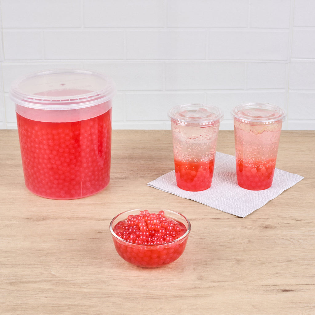 Tea Tek 7 lb Popping Boba - Pomegranate - 1 count box