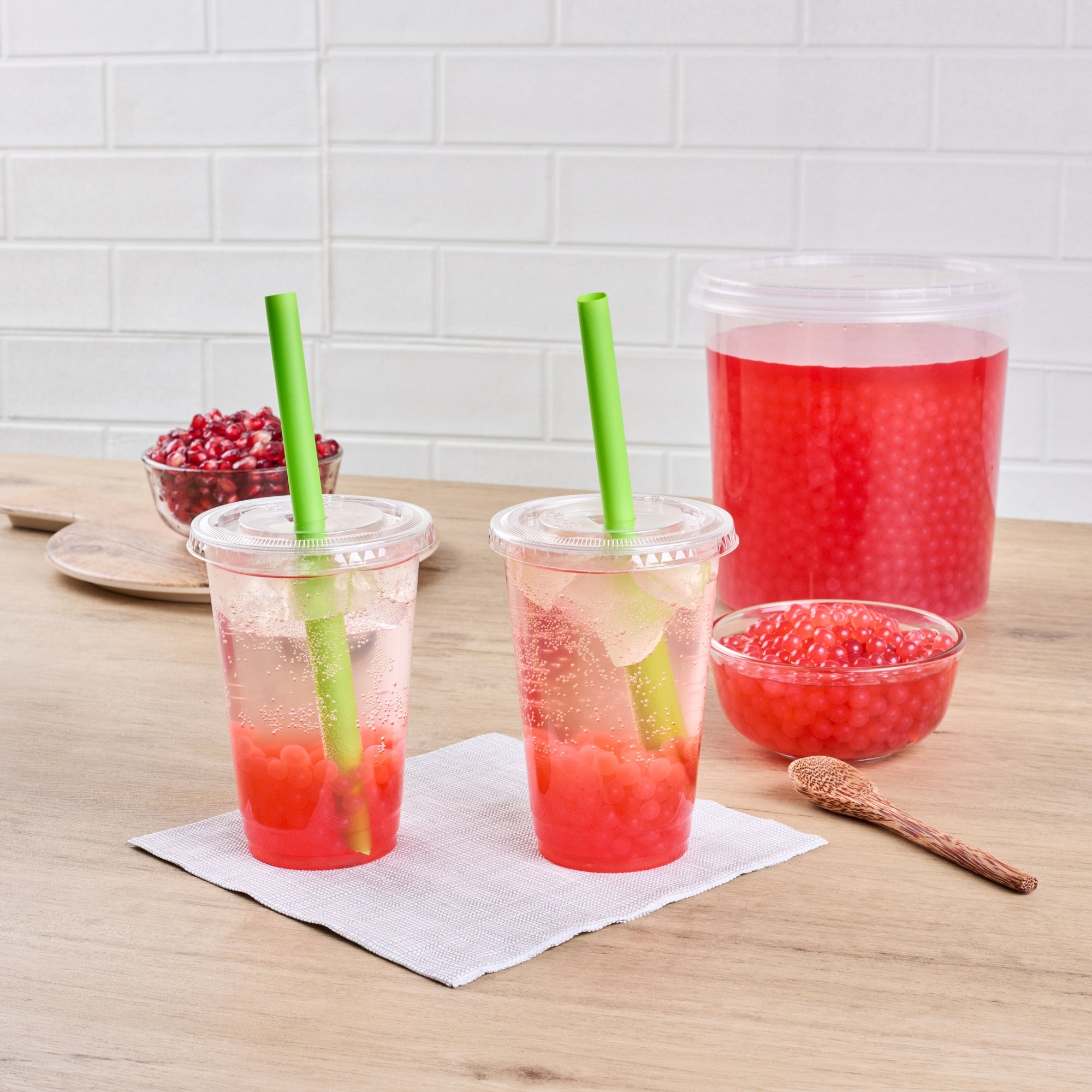 Tea Tek 7 lb Popping Boba - Pomegranate - 4 count box