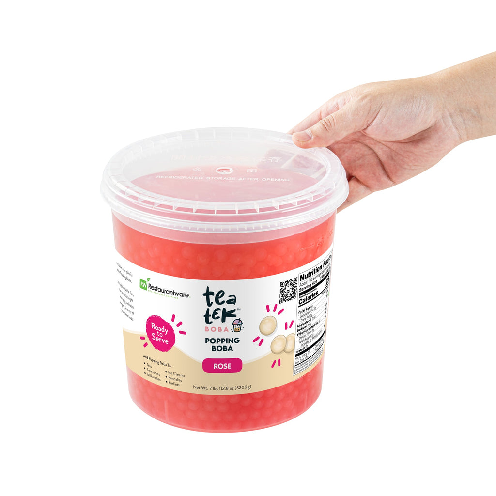 Tea Tek 7 lb Popping Boba - Rose - 4 count box
