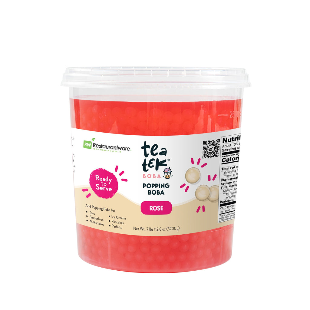 Tea Tek 7 lb Popping Boba - Rose - 4 count box