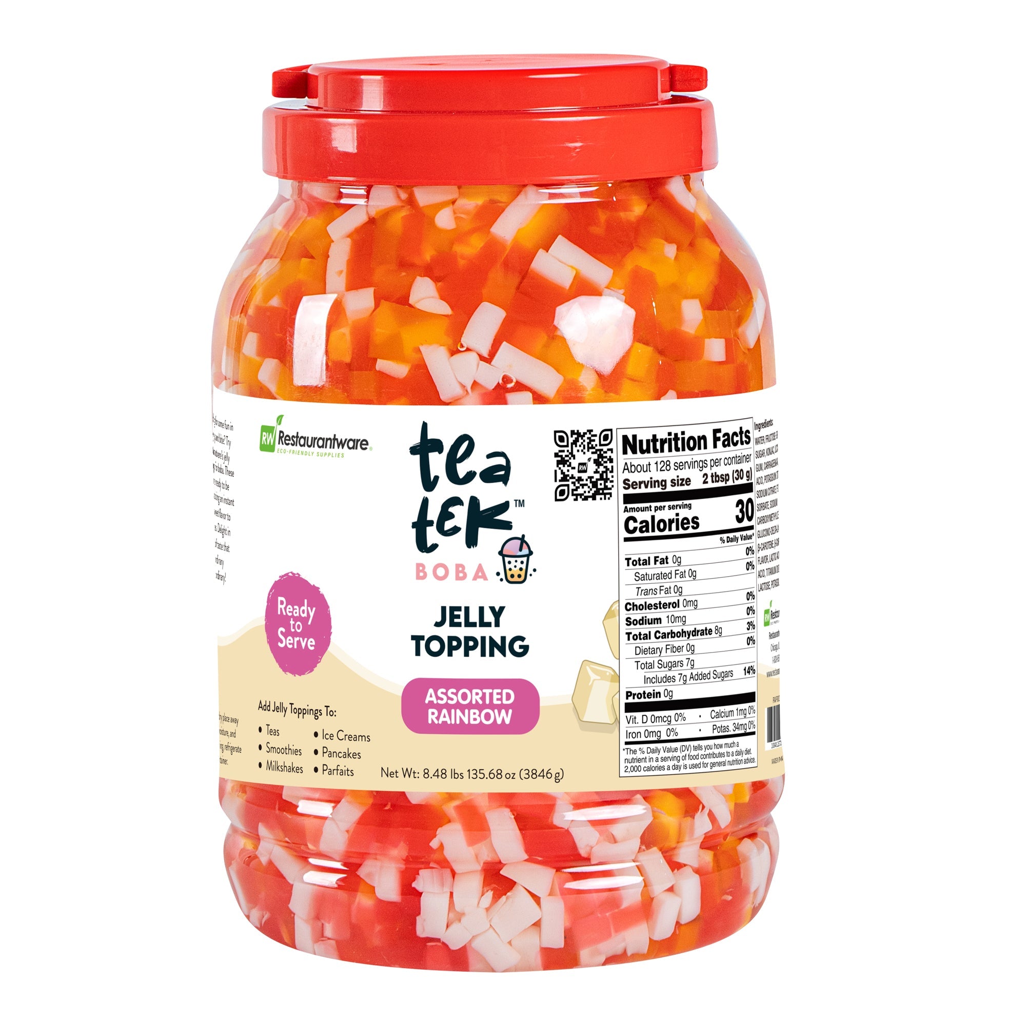 Tea Tek 8.48 lb Jelly Topping - Assorted Rainbow - 4 count box