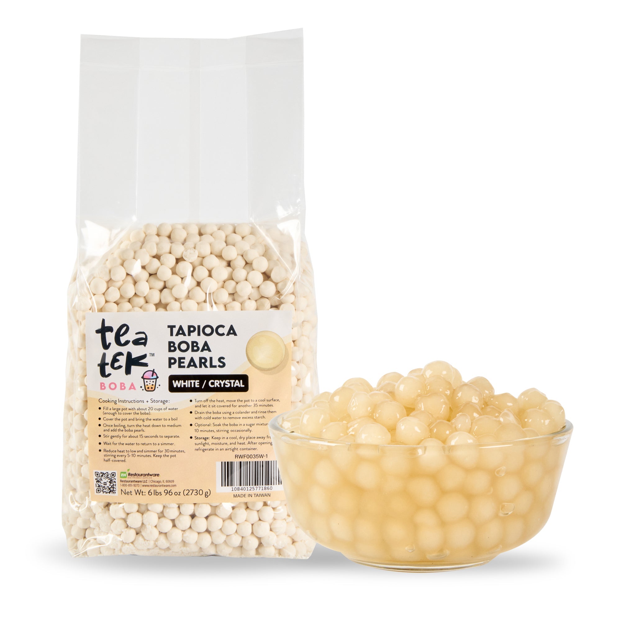 Tea Tek 6 lb Tapioca Boba Pearls - 1 count box