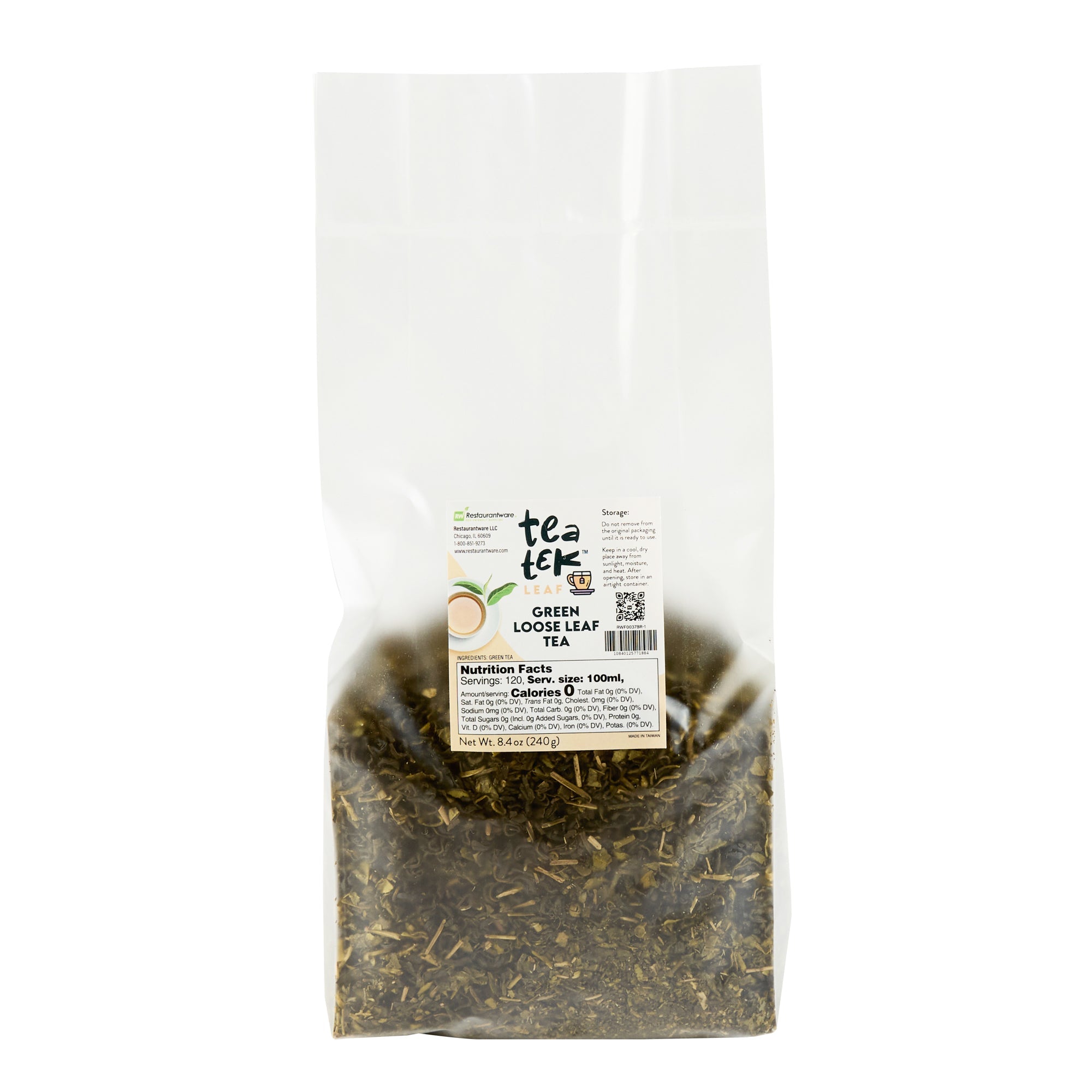 Tea Tek 8.4 oz Green Loose Leaf Tea - 25 count box