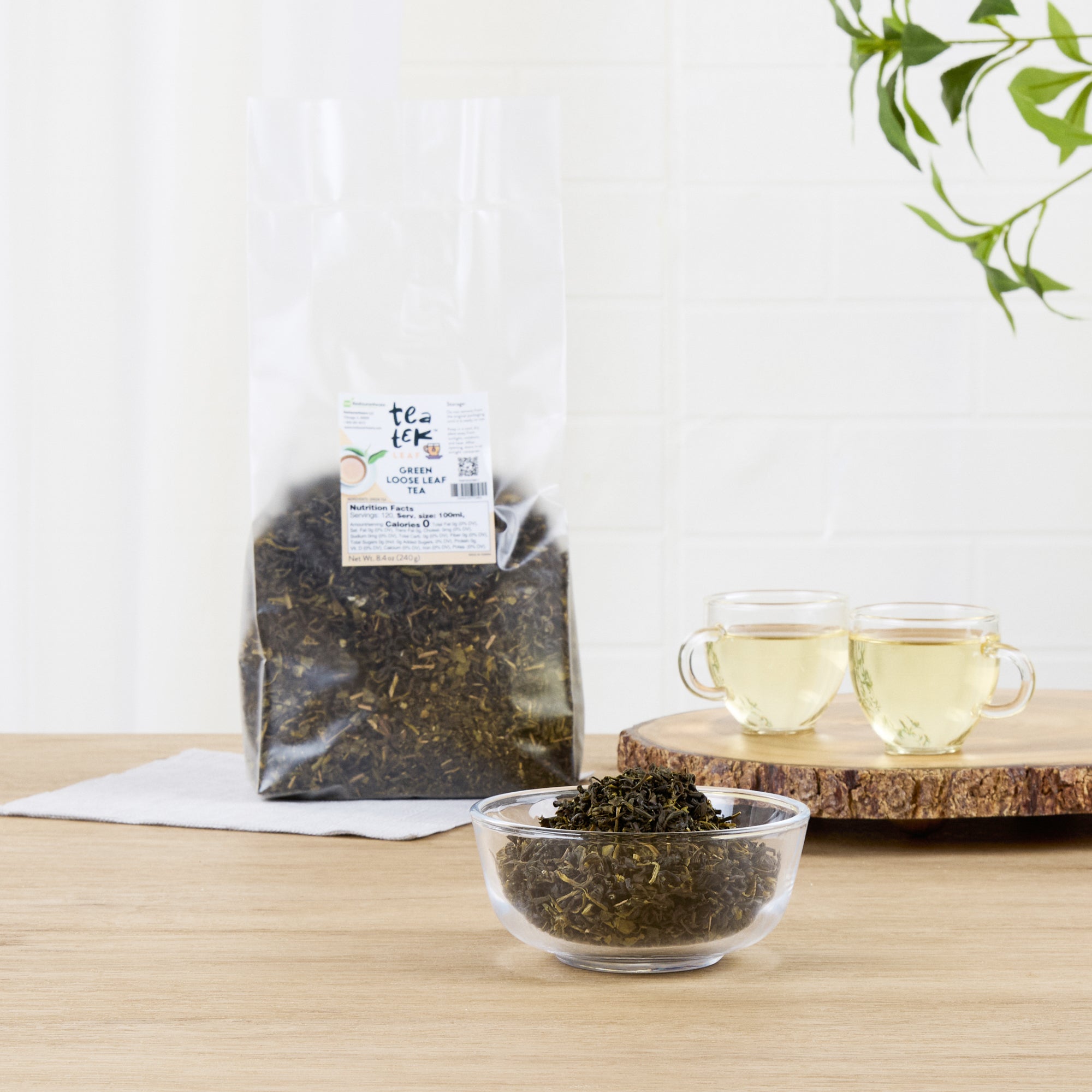 Tea Tek 8.4 oz Green Loose Leaf Tea - 25 count box