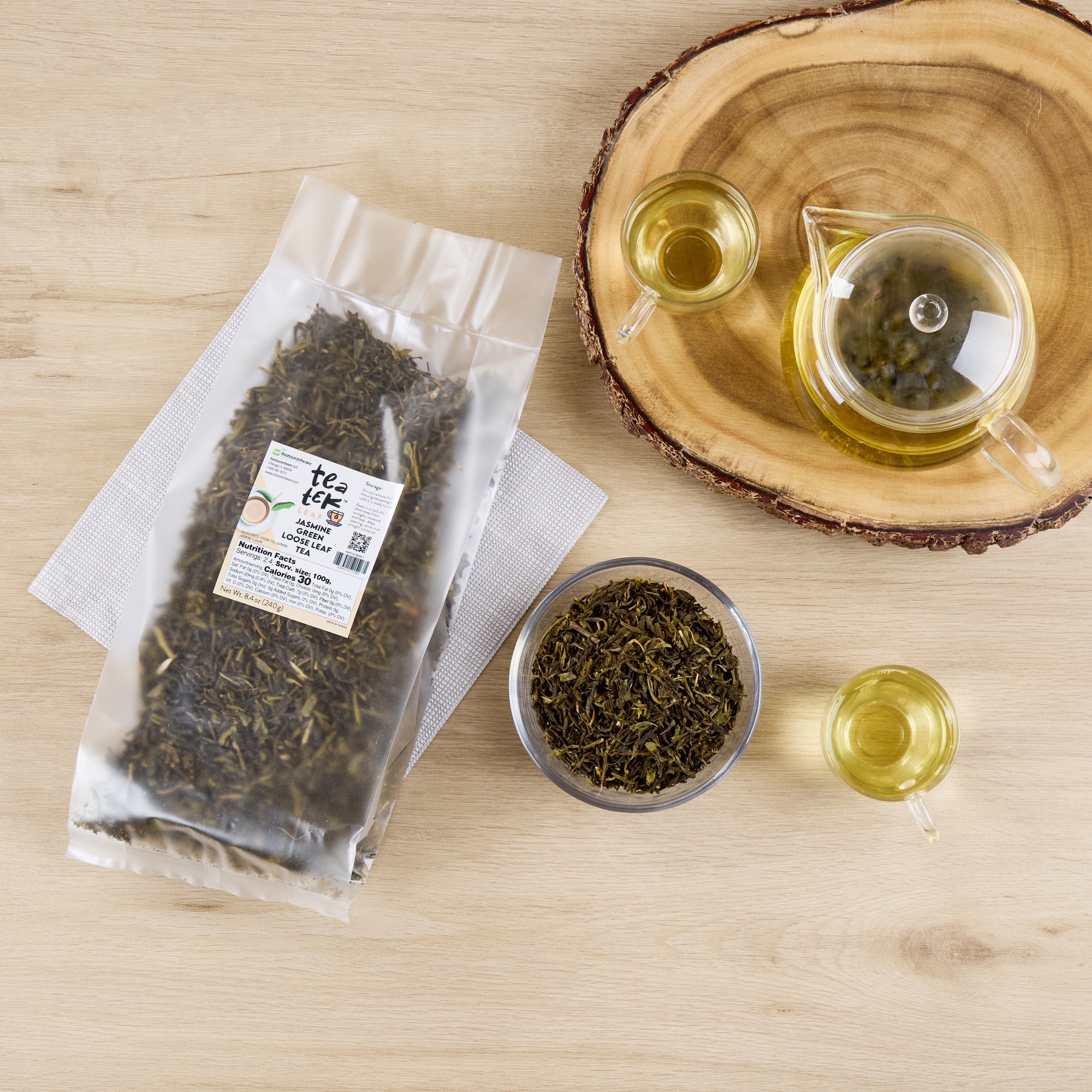 Tea Tek 8.4 oz Jasmine Green Loose Leaf Tea - 25 count box