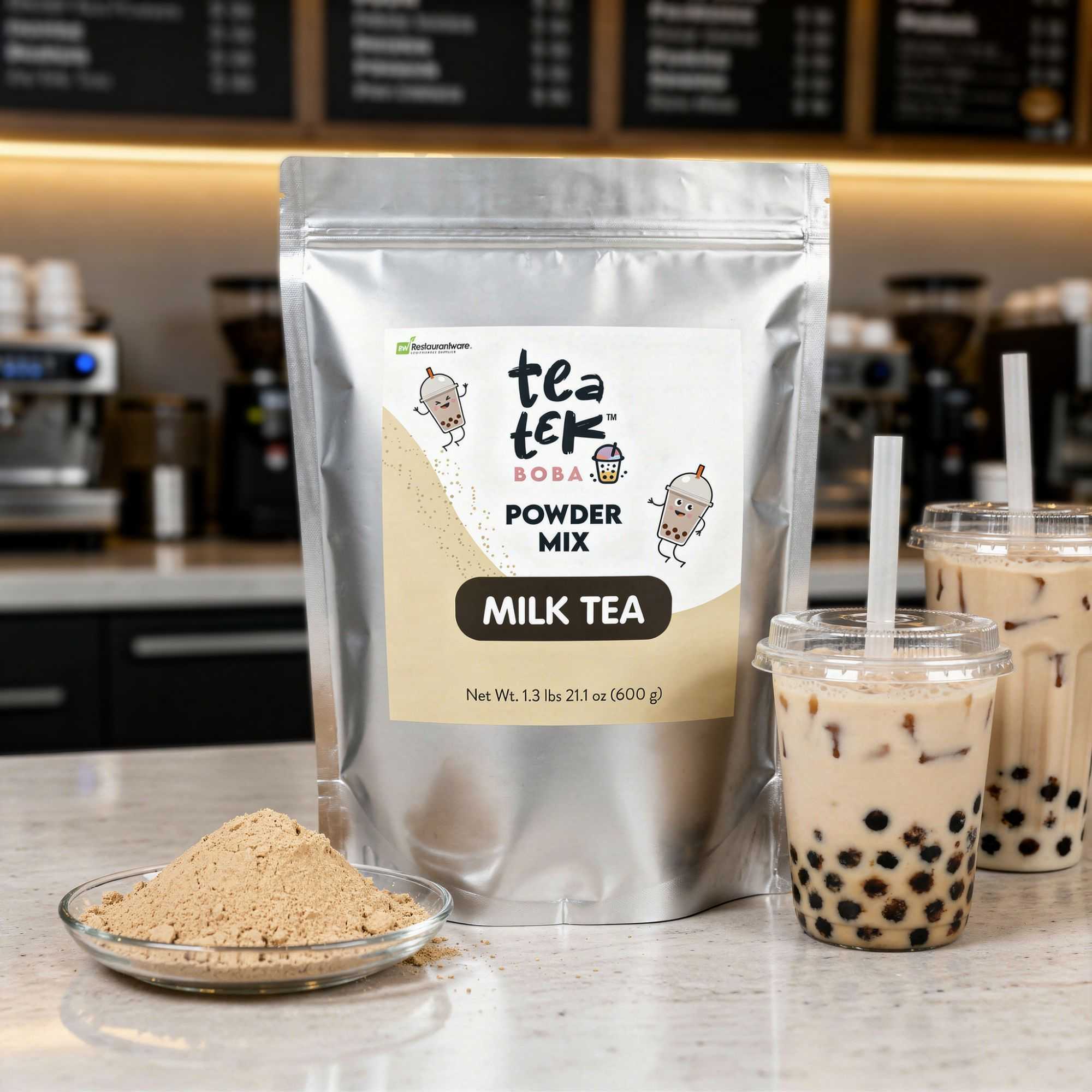 Tea Tek 21.1 oz Milk Tea Powder Mix - 12 count box
