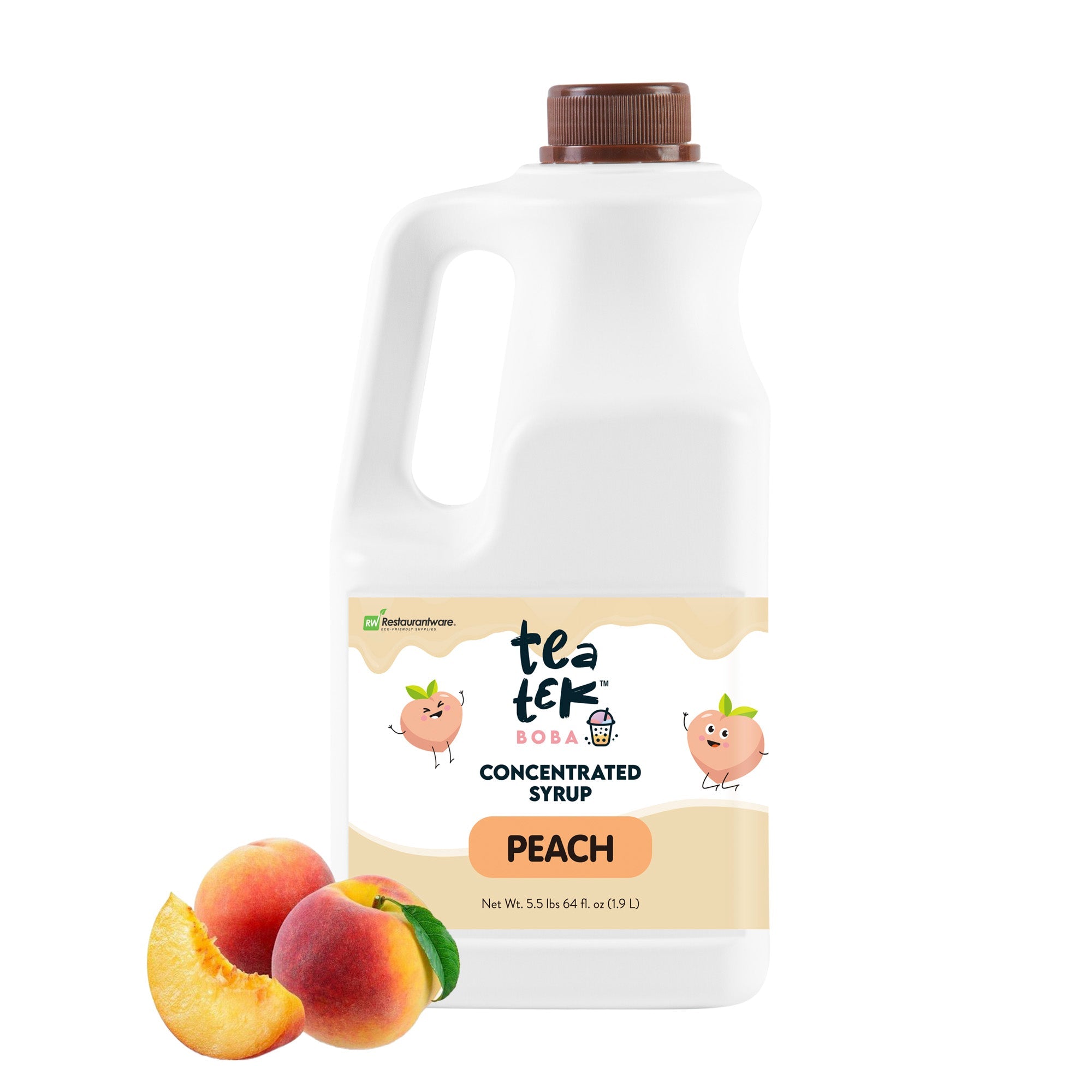 Tea Tek 64 fl. oz Peach Concentrated Syrup - 1 count box