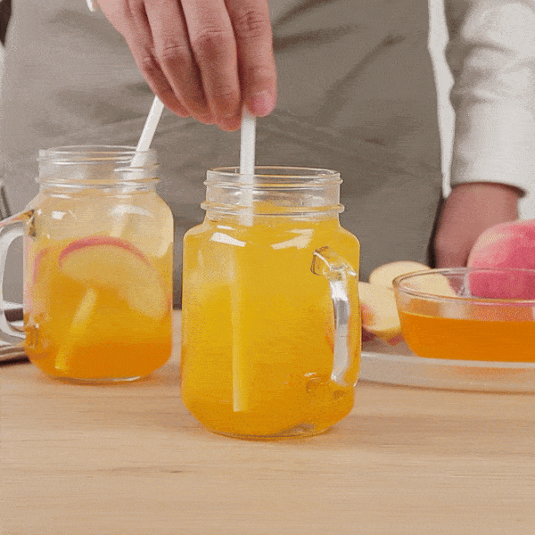Tea Tek 64 fl. oz Peach Concentrated Syrup - 6 count box