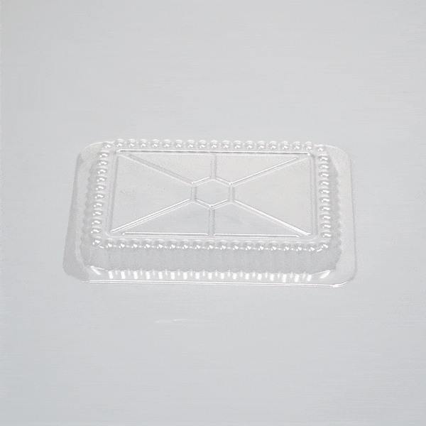 Foil Lux Rectangle Clear Plastic Lid - Fits 41 oz Container - 200 count box