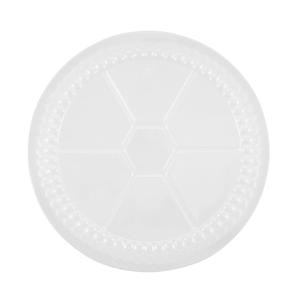 Foil Lux Round Clear Plastic Dome Lid - Fits 7" Take Out Pan - 100 count box