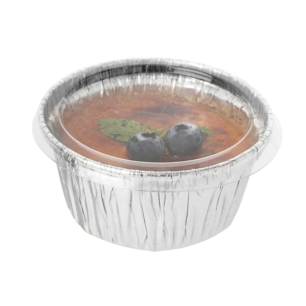 Foil Lux Round Clear Plastic Flat Lid - Fits Ramekin / Portion Cup - 100 count box
