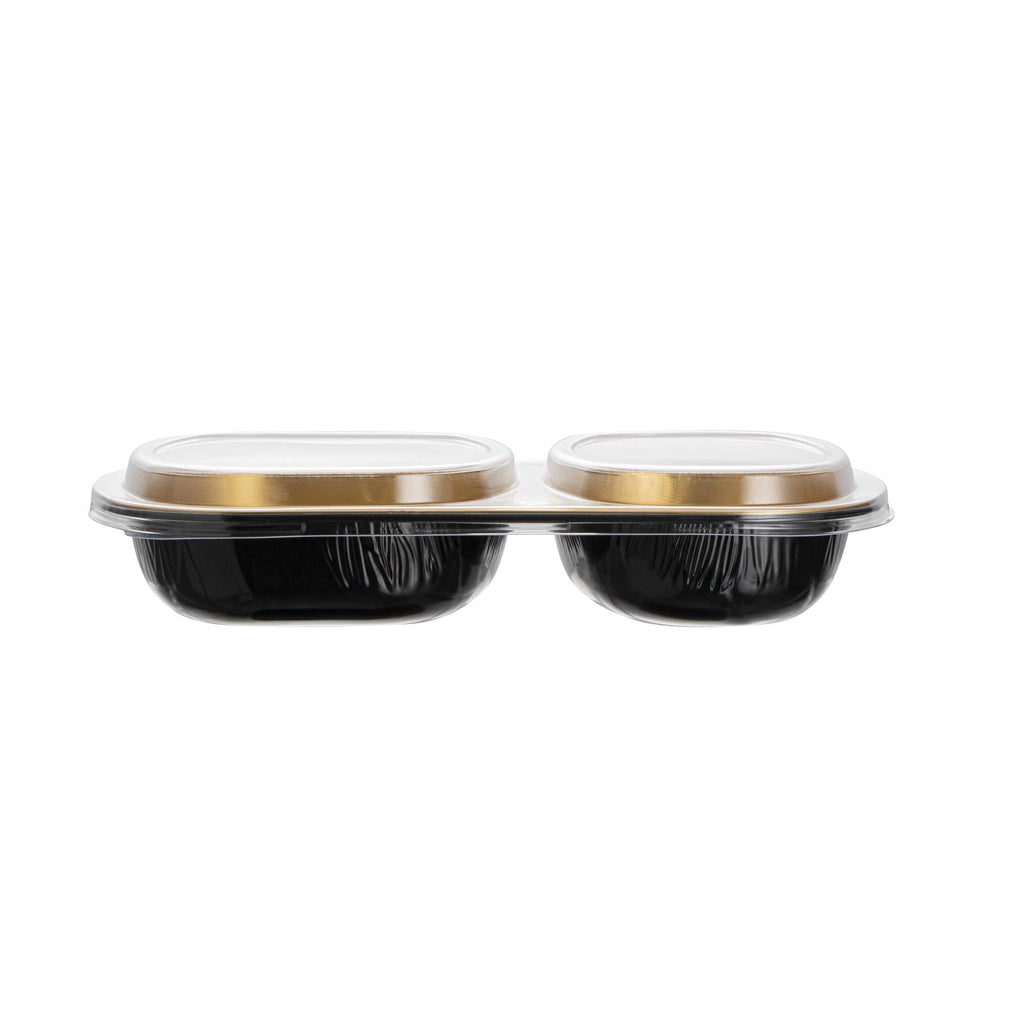 Foil Lux Clear Plastic Flat Lid - Fits 2-Compartment Foil Container - 100 count box
