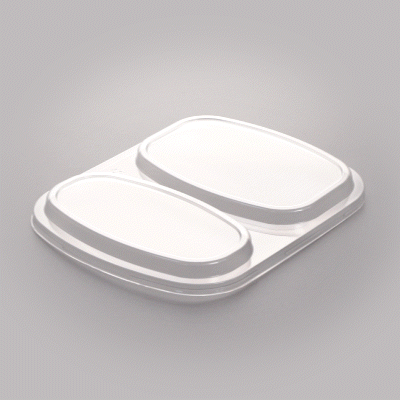 Foil Lux Clear Plastic Flat Lid - Fits 2-Compartment Foil Container - 100 count box