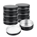 Chef 101 2 oz Round Black Tin Container - with Screw Lid - 10 count box