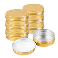Chef 101 2 oz Round Gold Tin Container - with Screw Lid - 10 count box
