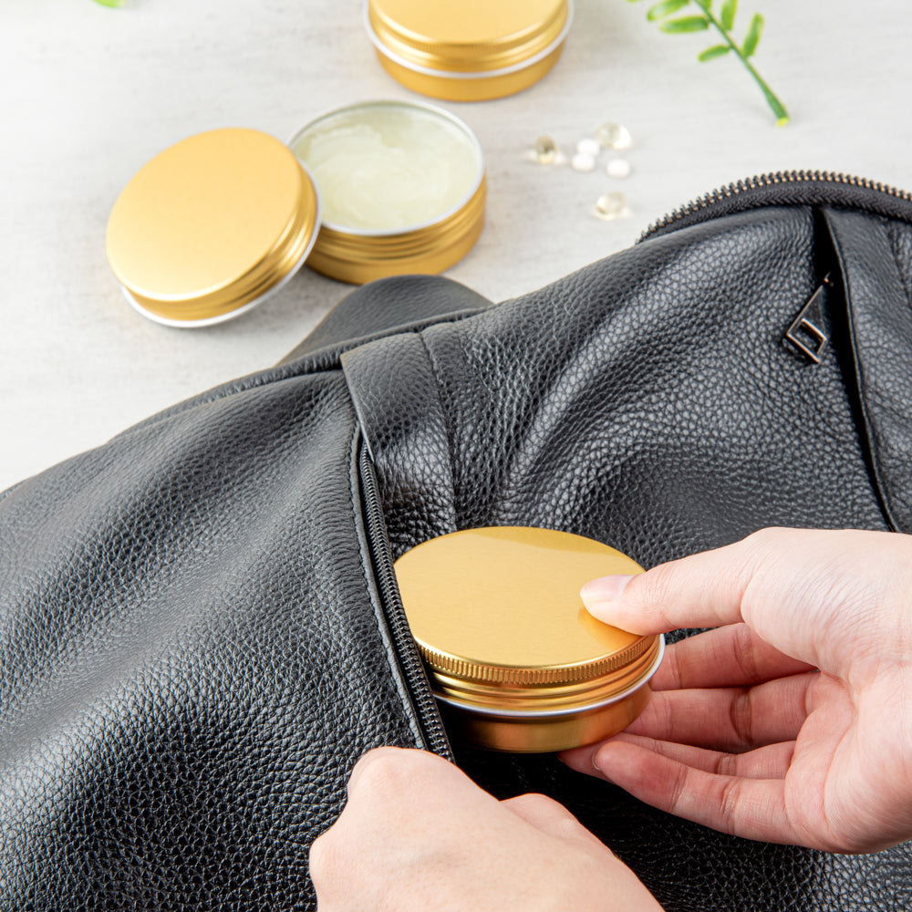 Chef 101 2 oz Round Gold Tin Container - with Screw Lid - 10 count box