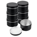 Chef 101 4 oz Round Black Tin Container - with Screw Lid - 100 count box