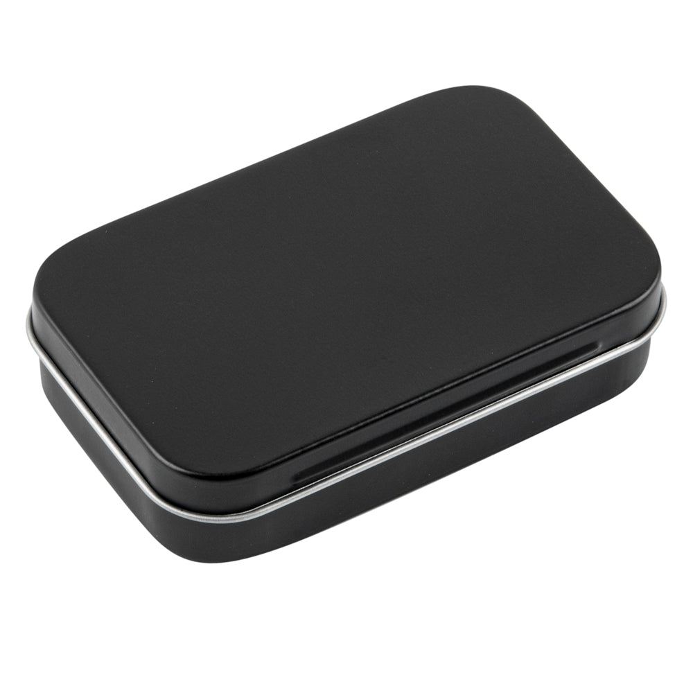 Chef 101 4 oz Rectangle Black Tin Container - with Hinged Lid - 100 count box