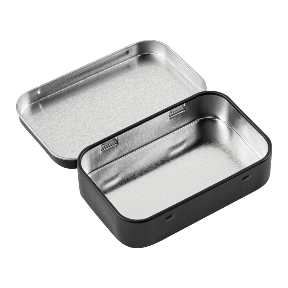 Chef 101 4 oz Rectangle Black Tin Container - with Hinged Lid - 100 count box