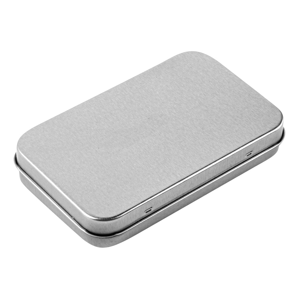 Chef 101 6 oz Rectangle Silver Tin Container - with Hinged Lid - 100 count box
