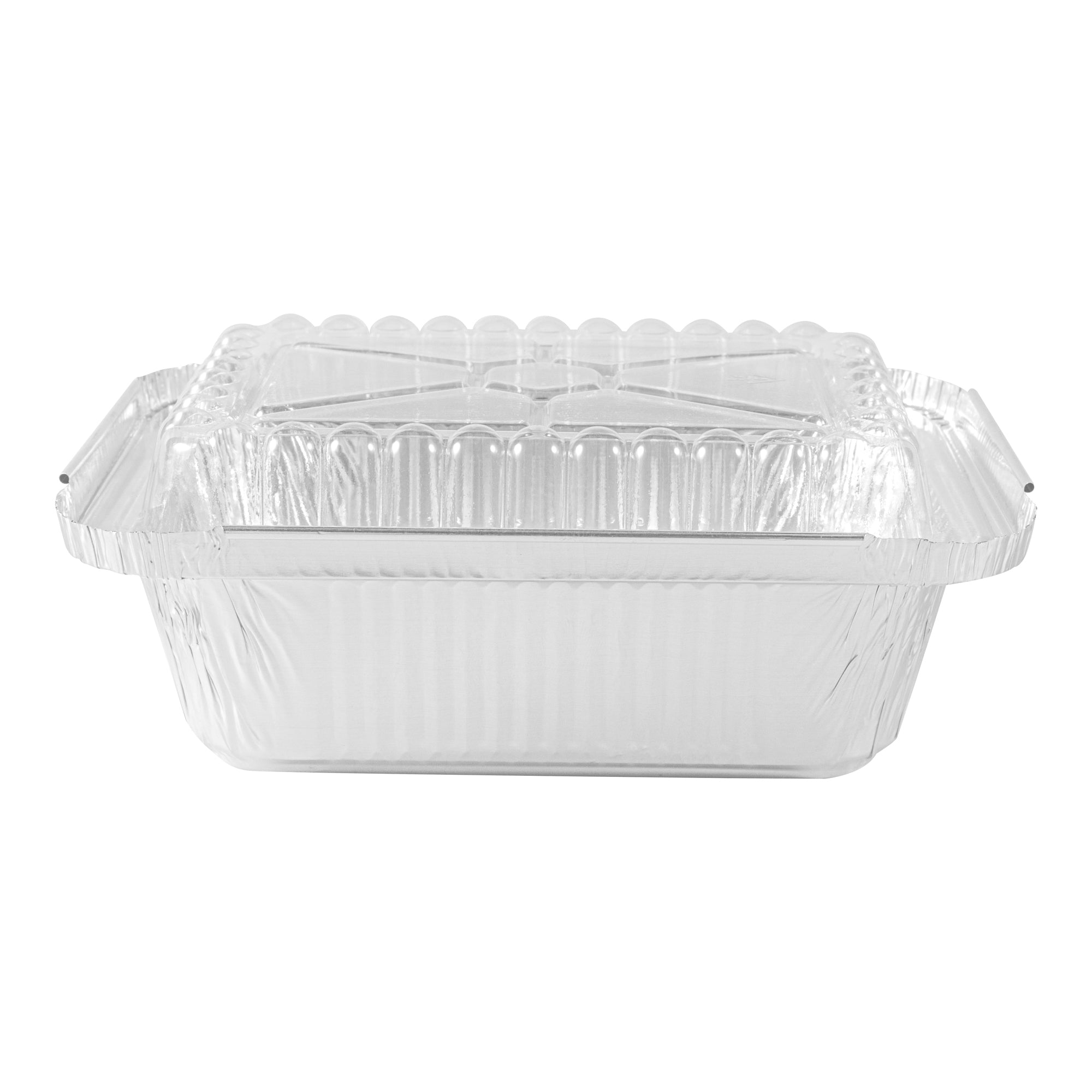 Foil Lux Oblong Clear Plastic Lid - Fits 1 lb Container - 100 count box