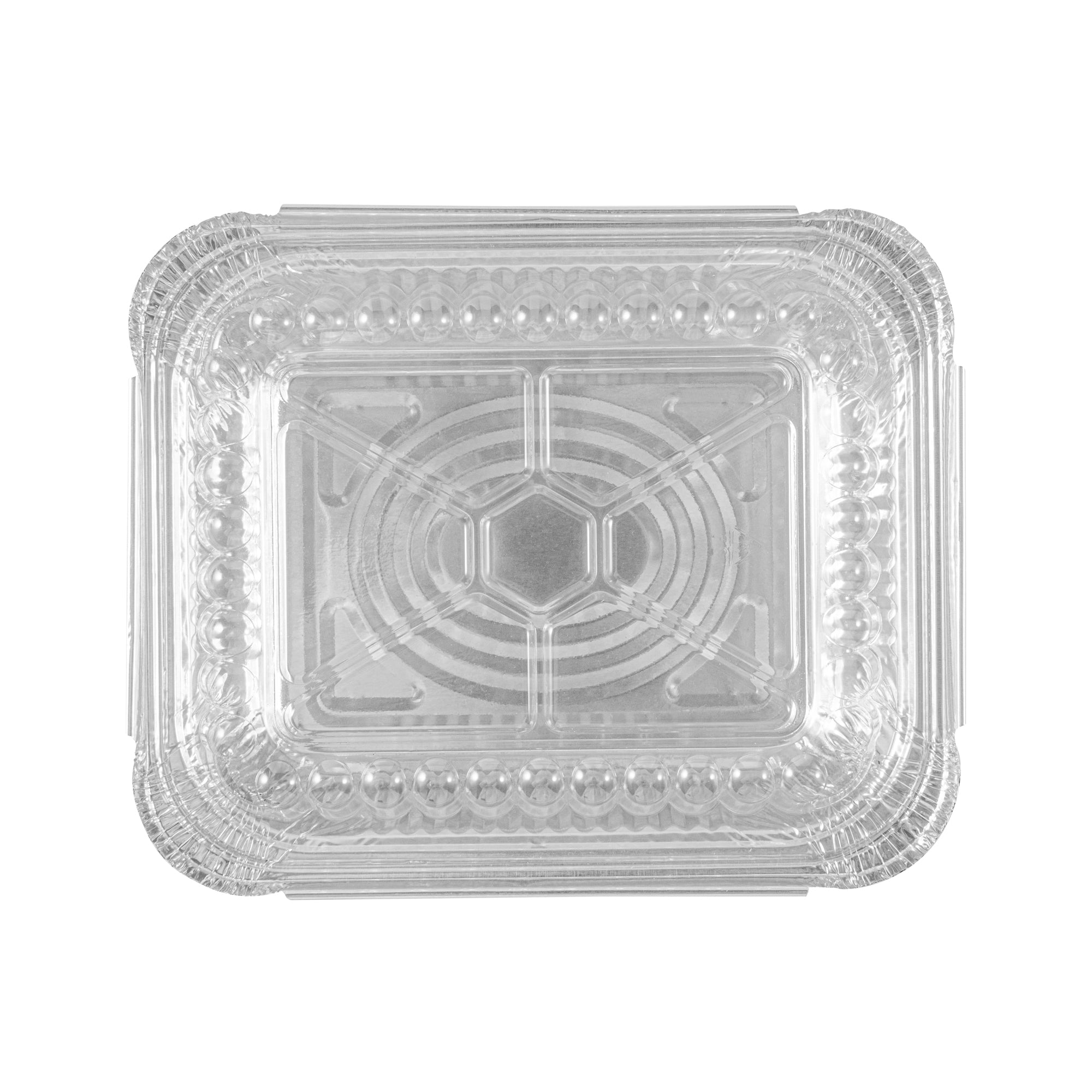 Foil Lux Oblong Clear Plastic Lid - Fits 1 lb Container - 100 count box