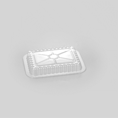 Foil Lux Oblong Clear Plastic Lid - Fits 1 lb Container - 100 count box