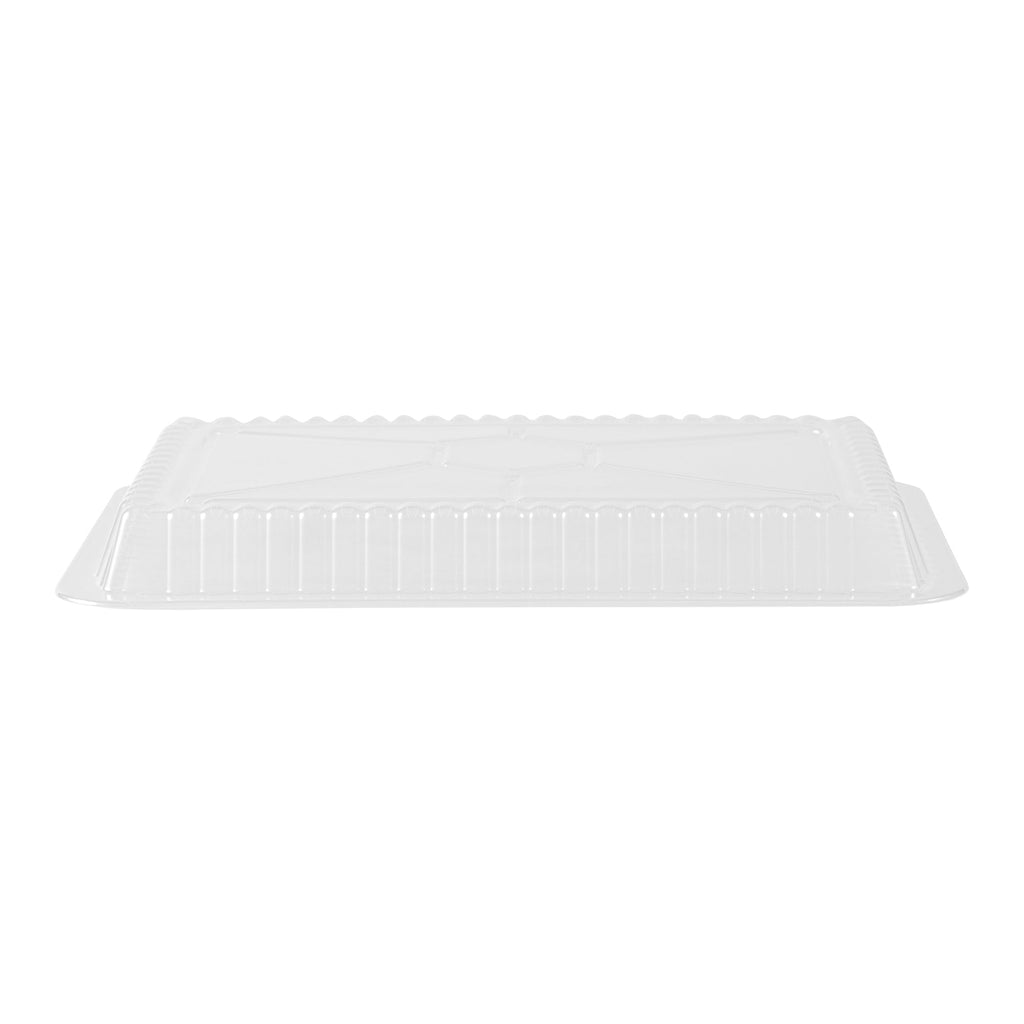 Foil Lux Oblong Clear Plastic Lid - Fits 1 1/2 lb Container - 100 count box